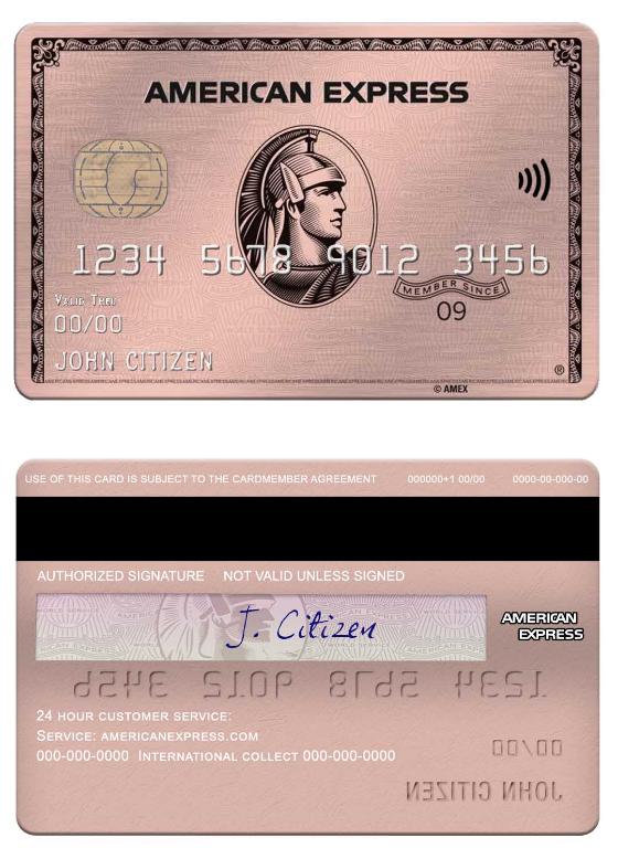 USA University of Southern Indiana bank Amex rose gold metal card